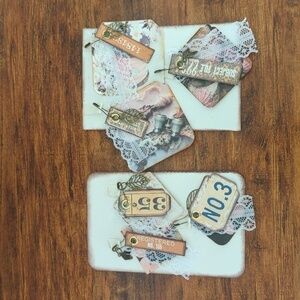 Set Of 6 Rustic Tag Embellishments For Junk Journal/Scrapbooking- Floral/Quotes
